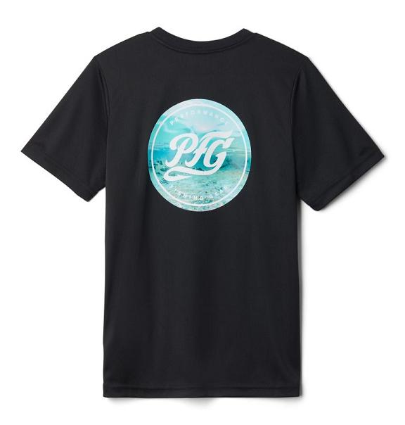 Columbia PFG Shirts Black For Boys NZ40563 New Zealand